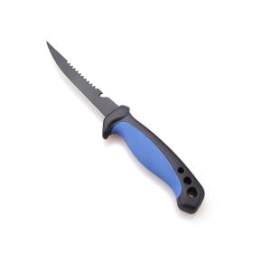 Stainless Steel Back Tooth Phosphorus Fishing Knife Cover (Option: Blue-6.5inch)