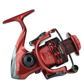 Xf1000-7000 Fishing Wheel Fishing Wheel Fishing Reel Reel For Telescopic Fishing Rod Metal Rocker Arm Gapless Fishing Gear Factory (Option: Red-XF2000)